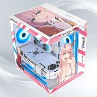 NKZK玩嘉 孤勇者MINI升级版无A柱 小型桌面海景房电脑机箱diy二次元动漫游戏240水冷机箱 国家队02 标配5把千变ARGB神光同步风扇