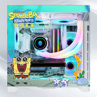 NKZK玩嘉 孤勇者MINI升级版无A柱 小型桌面海景房电脑机箱diy二次元动漫游戏240水冷机箱 海绵宝宝 不带风扇【支持240水冷】