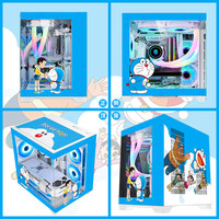 NKZK玩嘉 孤勇者MINI升级版无A柱 小型桌面海景房电脑机箱diy二次元动漫游戏240水冷机箱 哆啦A梦 不带风扇【支持240水冷】