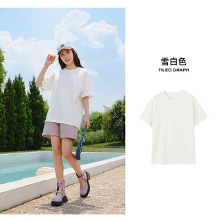 美特斯邦威T恤男女款重磅短袖夏季经典时尚纯色百搭短袖T恤男 雪白色 （重磅升级款） L (175)
