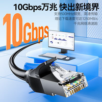 山泽 六类网线 CAT6类千兆高速网络跳线 八芯双绞非屏蔽成品网线电脑宽带工程家用监控宿舍网络连接线 超六类万兆-升级纯铜款 10米