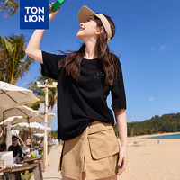 TONLION/唐狮 卡通简笔涂鸦 女士短袖T恤