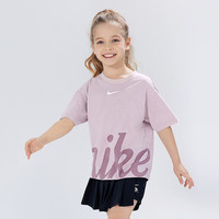 NIKE 耐克童装女童纯棉短袖t恤2025夏季新款吸汗透气儿童舒适上衣