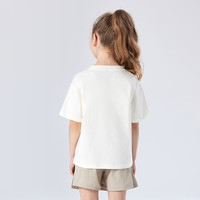 NIKE 耐克童装女童纯棉短袖t恤2025夏季吸汗透气儿童舒适上衣 棉花糖 110 /52 【身高98-104cm】