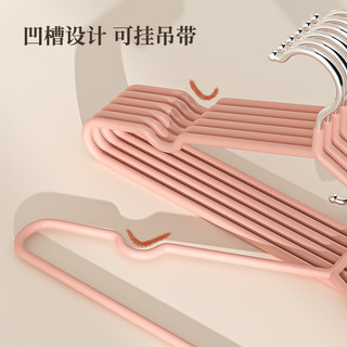 衣架子家用挂衣加粗加硬防滑宽肩无痕衣架不起包家用衣撑子晾衣架 10个 浅蓝