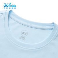361°童装男女童短袖针织衫2025年夏季通码上衣 机灵蓝/本白 175