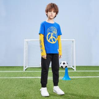 NIKE【假两件长T】耐克男童长袖T恤儿童长T耐克童装豹子印花春秋款