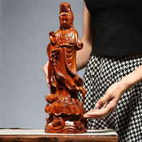 古兮木礼 木雕摆件观音菩萨实木头质雕刻家居