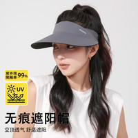 妆羽婉空顶防晒帽女款防紫外线夏季遮脸大帽檐遮阳帽无痕一体太阳帽子女 深灰色
