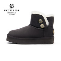 excelsior饼干鞋 冬季女鞋2024加绒羊毛厚底雪饼雪地靴女