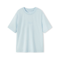 森马（Semir）短袖T恤男25夏内搭上衣宽松百搭男女合辑 女装A款-粉蓝80084 2XL