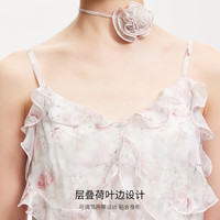VEROODA连衣裙女2025夏季新款花朵层叠荷叶边连衣裙32527A035