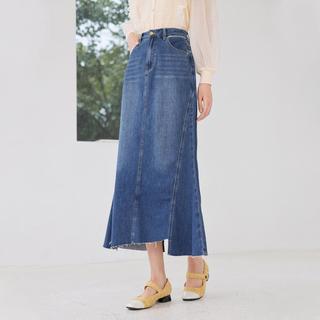 香影 X.YING【2024时尚秋装】鱼尾裙牛仔半身裙女不规则修身显瘦中长款裙子