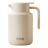 希乐保温壶玻璃内胆家用保温水壶暖壶保温茶壶大容量热水保温瓶 白色 1500ml