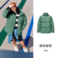 森马 Semir永久联名系列羽绒服女中长款防风防雨冬季插肩袖外套2023