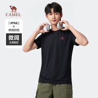 CAMEL骆驼短袖T恤女2025夏季速干透气圆领运动半袖纯色体恤男 【速干面料】女款 T0S1Y6147B5 白色 M