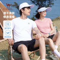 CAMEL骆驼短袖T恤女2025夏季速干透气圆领运动半袖纯色体恤男 【速干短裤】男款 M14BAIU108A5 黑色