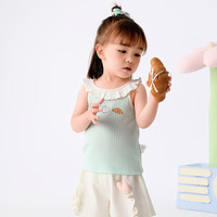 巴拉巴拉婴儿背心宝宝上衣男女童夏季2025甜美时尚全棉舒适透气萌童装 粉绿40353-209225122002 110