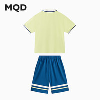 马骑顿（MQD）【套装】男大童夏季学院风潮酷休闲POLO衫五分裤套装 浅绿 140