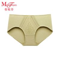 曼妮芬莫代尔蕾丝拼接内裤女舒适无痕亲肤透气中腰低角裤20612214