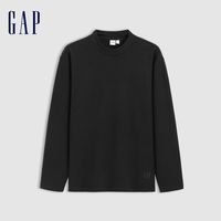Gap男女装秋冬印花logo柔丝绒长袖T恤简约百搭上衣677692