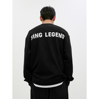 GXG男装 多色肌理感发泡印花假两件长袖卫衣男内搭 24年秋季 米白 180/XL