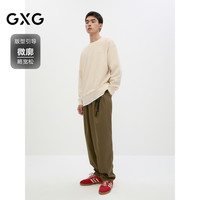 GXG男装 多色肌理感发泡印花假两件长袖卫衣男内搭 24年秋季 黑色 170/M