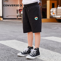 Converse 匡威童装男童纯棉短裤夏季儿童休闲运动五分裤 正黑色 160 /66 【身高152-158cm】