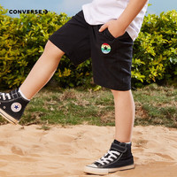 Converse 匡威童装男童纯棉短裤夏季儿童休闲运动五分裤 正黑色 120 /56 【身高110-116cm】
