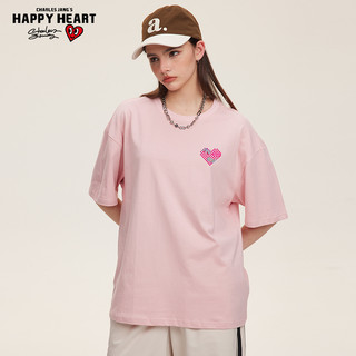 CHARLES JANG'S HAPPY HEART/查尔斯桃心 纯棉 男士短袖T恤