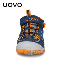 UOVO童鞋2025夏季儿童凉鞋户外包头男童沙滩鞋中小童透气鞋子 蓝橘 30码