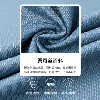 骆驼（CAMEL）桑蚕丝透气POLO衫男士珠地棉翻领户外休闲运动短袖夏季M13BAQN025 2XL 墨蓝