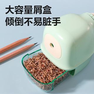 得力(deli)削笔机 粗细可调可爱卷笔刀自动进笔转笔刀 自动排断芯儿童开学文具考试 蓝色