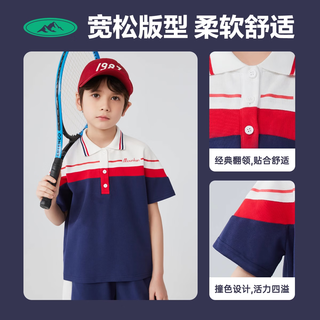 C&A女童连衣裙夏2025polo裙儿童夏装衣服裙子大童公主裙 冰水蓝套装 160