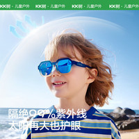 kocotreekk树儿童太阳镜大框渐变男童宝宝墨镜防紫外线女童时尚防晒 费雪紫-圆框