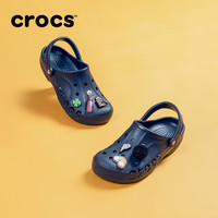 Crocs洞洞鞋女鞋卡骆驰户外包头拖鞋男平底鞋凉鞋|10126 深蓝色-410 39