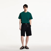 杰克·琼斯（JACK&JONES）男装25年短袖T恤男士夏季纯棉潮流高端重磅宽松法斗犬印花半袖男 E52植物园绿 S