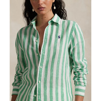 Ralph Lauren/拉夫劳伦女装 25夏季经典版型条纹亚麻衬衫RL26699 XL