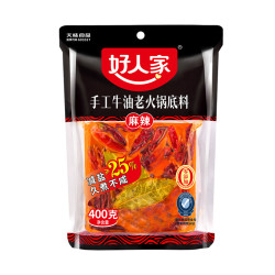 好人家 减盐麻辣味手工牛油老火锅底料 400g