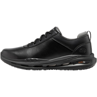 斯凯奇(Skechers)男士运动皮鞋软底足弓支撑运动鞋系带绅士商务鞋 BLK黑色 43