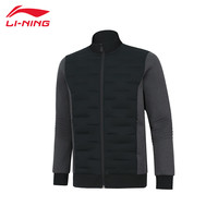 李宁 LI-NING羽绒服夹克男短款春秋商务运动休闲保暖贴身户外时尚外套 黑色 S