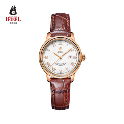 依波路 ERNEST BOREL 瑞士手表女 棕色皮带机械女表N0407L0C-MR4L 深棕色  29mm