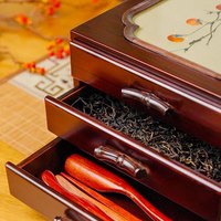 伯莎丹顿高端多功能纯手工刺绣首饰盒周年纪念婚庆礼盒茶盒 双喜临门