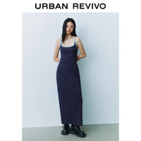 UR2025春季新款女装时尚氛围感撞色修身吊带连衣裙UYV750018 墨蓝