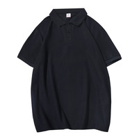 纯色夏季POLO衫男士短袖休闲百搭宽松翻领t恤上衣服半袖男装 白色+深灰【210g珠地面料】