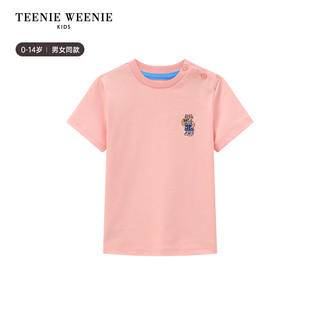 【凉感】TeenieWeenie Kids小熊童装25年男女童宝短袖T恤打底衫 粉色