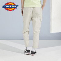Dickies 裤子 女式纯棉多口袋大侧兜休闲直筒裤 DK010327 米灰色 28