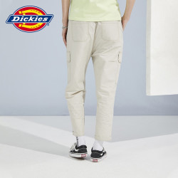 Dickies 裤子 女式纯棉多口袋大侧兜休闲直筒裤 DK010327 米灰色 28
