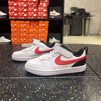 Nike/耐克Court Borough儿童低帮魔术贴运动休闲板鞋BQ5451-110