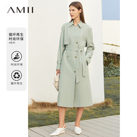 AMII2023春新款环保再生异形扣配腰带法式风衣外套女高级质感大衣